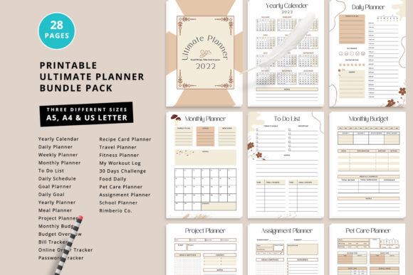 Download Printable Ultimate Planner Bundle Vol.26 - Printable Collection