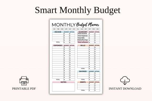 Download Smart Monthly Budget Planner Printable - Printable Collection