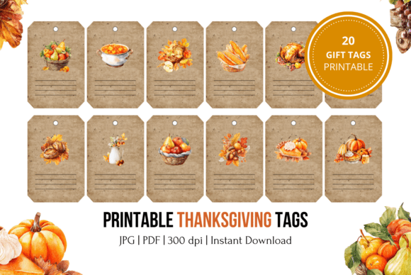 Download Thanksgiving Gift Tags - Printable Tags - Printable Collection