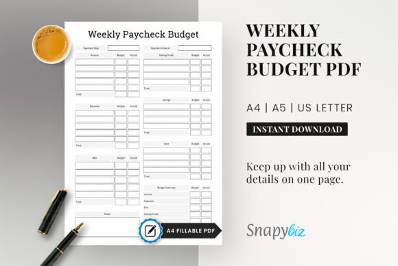 Download Weekly Paycheck Printable Planner - Printable Collection