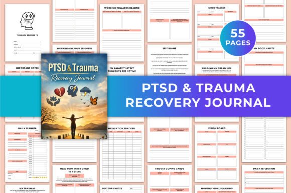 Download PTSD &amp; Trauma Recovery Journal KDP - Cover Collection