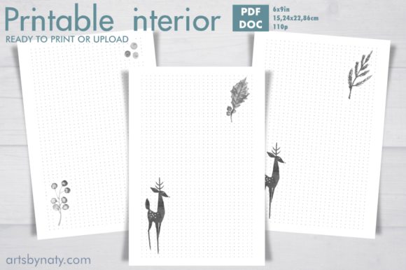 Download Elegant Deer Bujo Printable KDP Interior - Printable Collection