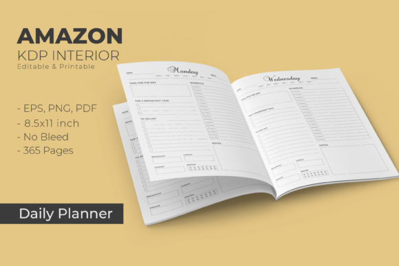 Download 2022 Daily Planner Printable Book &amp; KDP - Printable Collection