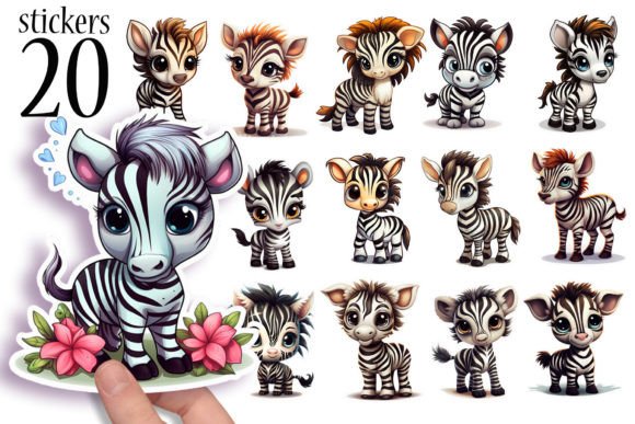 Download Cute Zebra Chibi Printable Stickers Kids - Printable Collection