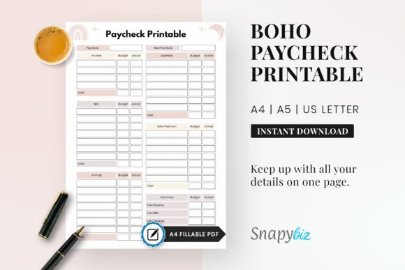Download Paycheck Budget Printable Planner PDF - Printable Collection