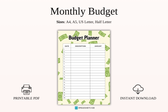 Download Cash Pattern Monthly Budget PDF - Budget pdf Collection