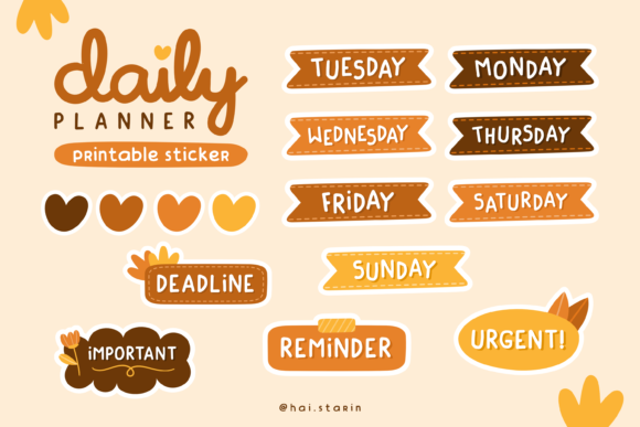 Download Daily Planner Printable Sticker Sheet - Printable Collection