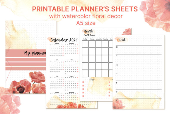 Download Printable Undated Planner's Sheets A5 - Printable Collection