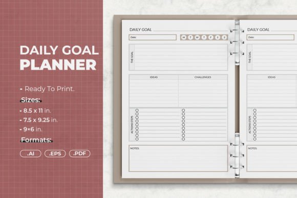 Download Daily Goal Planner | Printable Template - Printable Collection