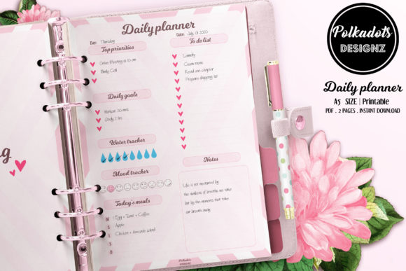 Download Daily Planner Printable - Pink Heart - Printable Collection