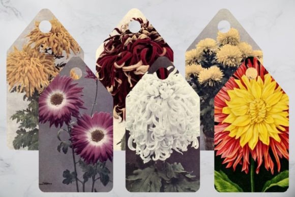 Download Vintage Flowers Tags, Printable Tags - Printable Collection