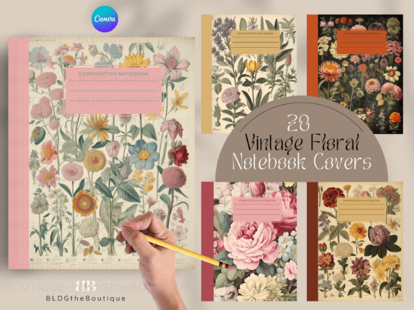 Download Vintage Floral Notebook Cover KDP PLR - Premium Resources