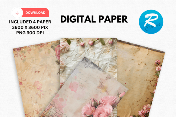 Download Romantic Journal Digital Paper Printable - Printable Collection