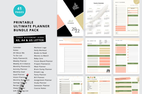 Download Printable Ultimate Planner Bundle Vol.25 - Printable Collection