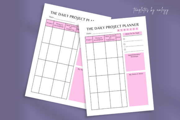 Download Daily Project Planner Printable Template - Printable Collection