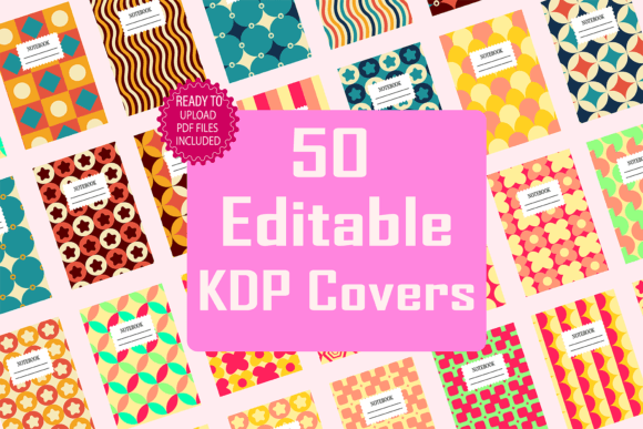Download KDP Cover Bundle, 50 Editable Notebook - Premium Resources