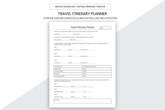 Download Travel Itinerary Planner Printable - Printable Collection