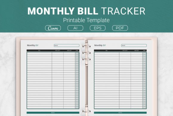 Download Monthly Bill Tracker Printable Template - Printable Collection