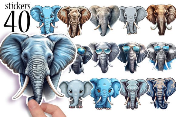 Download Elephant Printable Sticker Sheets PNG - Printable Collection