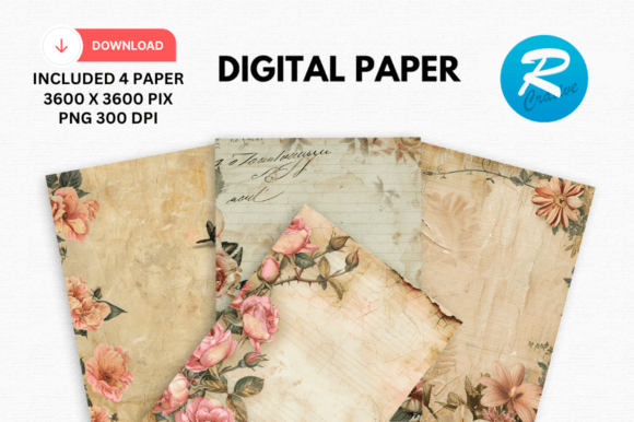 Download Romantic Journal Digital Paper Printable - Printable Collection