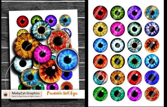 Download Printable Doll Eyes Collage Sheets - Printable Collection