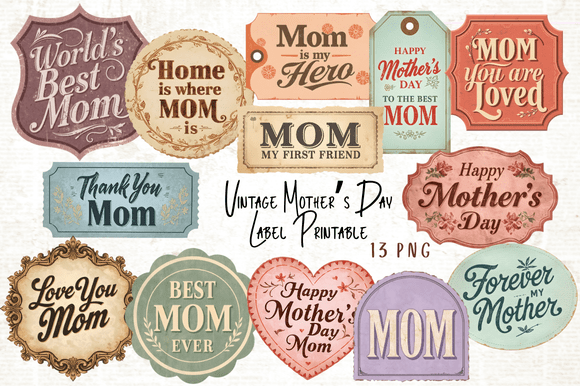 Download Vintage Mother's Day Label Printable - Printable Collection