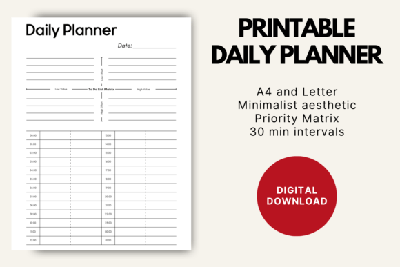 Download Minimalist Daily Planner Printable - Printable Collection