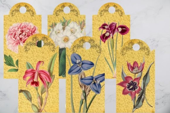 Download Vintage Flowers Tags, Printable Tags - Printable Collection