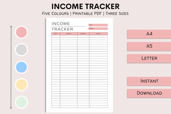 Download Income Tracker Printable Planner Insert - Printable Collection