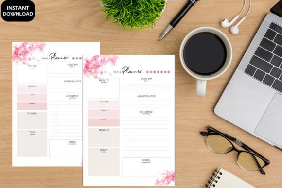 Download Flower Pink Daily Planner Cute Printable - Printable Collection
