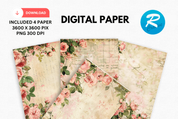 Download Romantic Journal Digital Paper Printable - Printable Collection